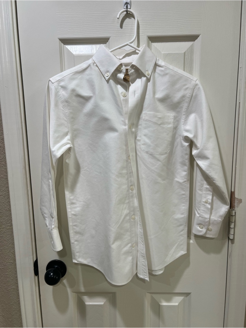 Class Club Gold Label Boys White Button Down Shirt Size 8 Cotton